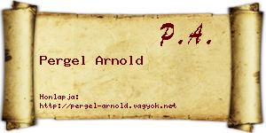 Pergel Arnold névjegykártya